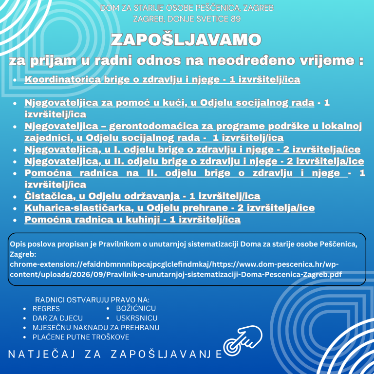 Natječaj za zapošljavanje